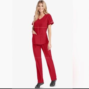 Pinkish Red Skechers vitality scrub set, top XS, pants S